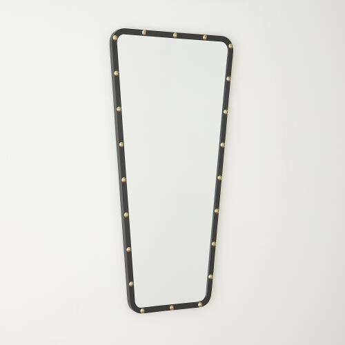 Irregular Mirror-Black w/Brass Studs