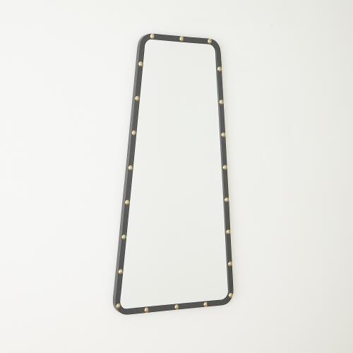 Irregular Mirror-Black w/Brass Studs