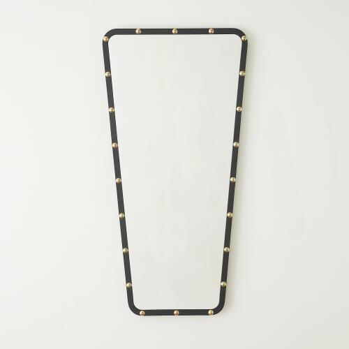 Irregular Mirror-Black w/Brass Studs