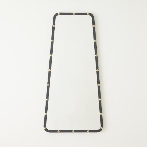 Irregular Mirror-Black w/Brass Studs