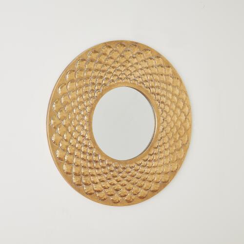 Fish Scale Wall Mirror-Gold