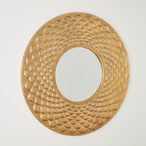 Fish Scale Wall Mirror-Gold