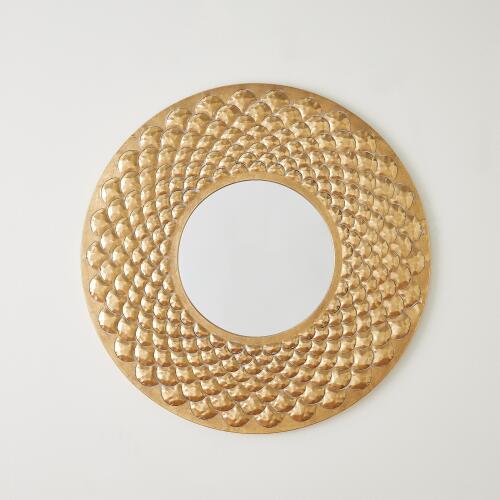 Fish Scale Wall Mirror-Gold