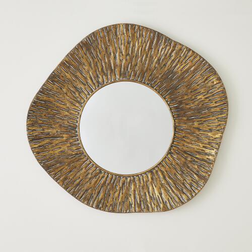 Ameba Wall Mirror-Antique Gold