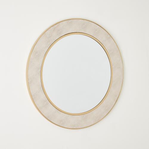 Rabson Mirror-Faux Shagreen Gold/Cream