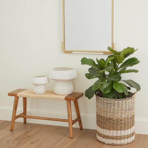 Ratten Wall Mirror-White/Gold