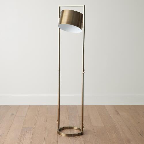 Key Light Metal Floor Lamp-Antique Brass