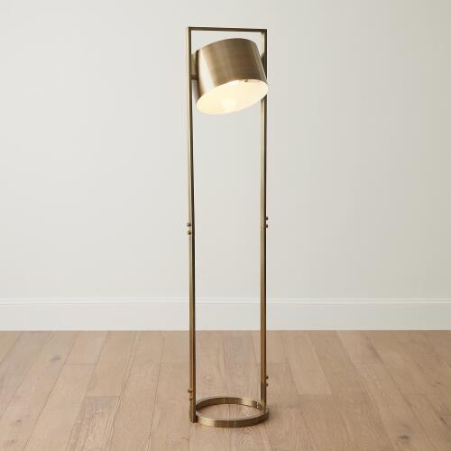 Key Light Metal Floor Lamp-Antique Brass