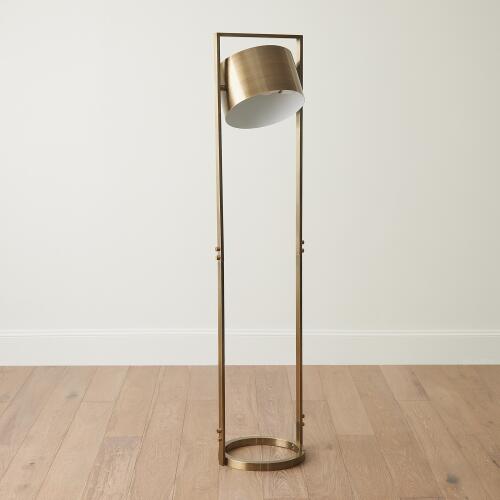 Key Light Metal Floor Lamp-Antique Brass