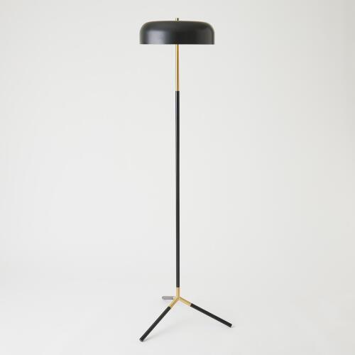 Dome Floor Lamp-Black/Brass