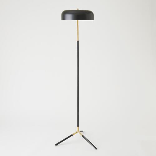 Dome Floor Lamp-Black/Brass