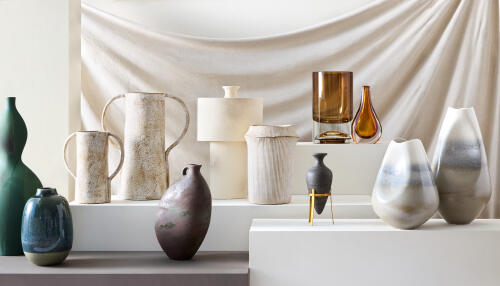 Ribbed Cement Vase-Sm