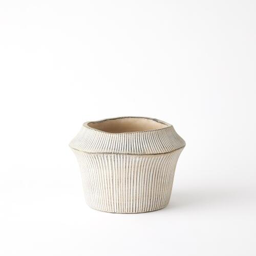Ribbed Cement Pot