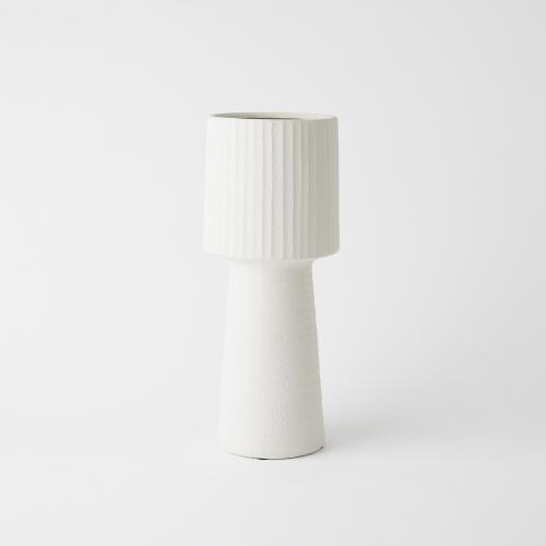 Tall Ribbed Top Vase