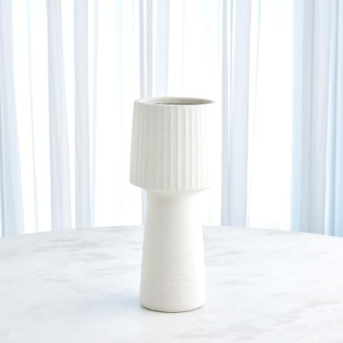 Tall Ribbed Top Vase
