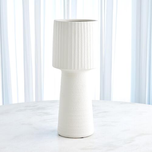 Tall Ribbed Top Vase