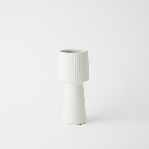 Tall Ribbed Top Vase