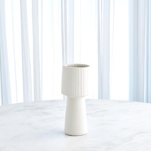 Tall Ribbed Top Vase