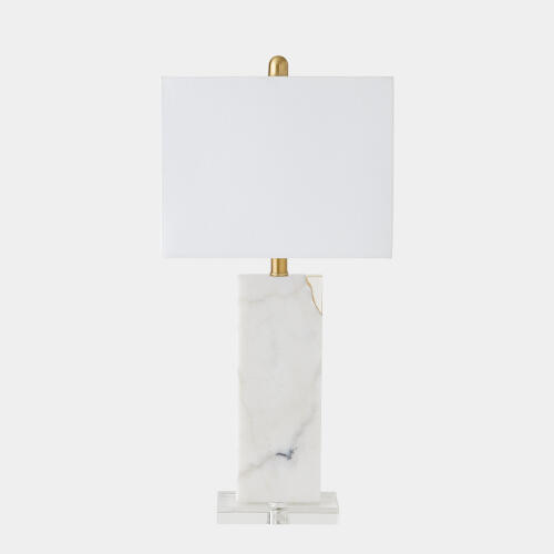 Stalwart Marble/Crystal Table Lamp-White