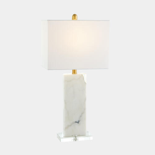 Stalwart Marble/Crystal Table Lamp-White