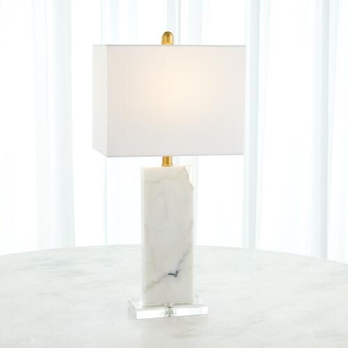 Marble/Crystal Table Lamp-White
