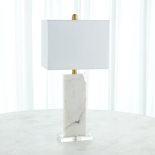 Marble/Crystal Table Lamp-White