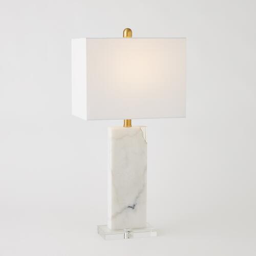 Marble/Crystal Table Lamp-White