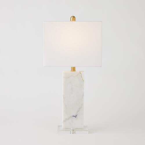 Marble/Crystal Table Lamp-White