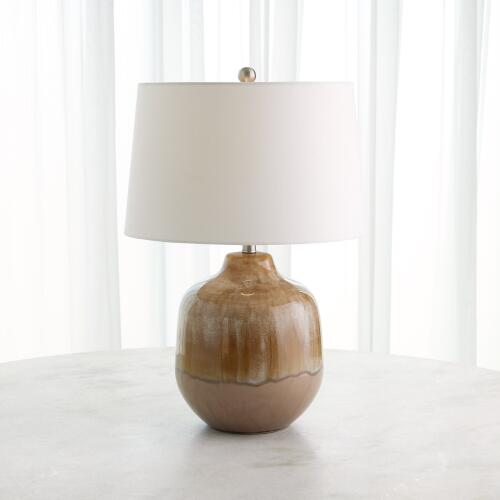 Earth Glazed Table Lamp-Brown