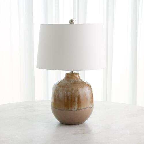 Earth Glazed Table Lamp-Brown