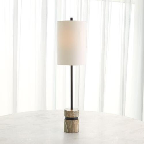 Faux Travertine Buffet Lamp-Bronze