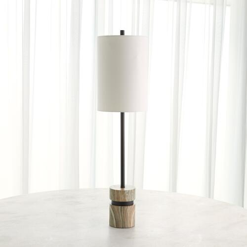 Faux Travertine Buffet Lamp-Bronze