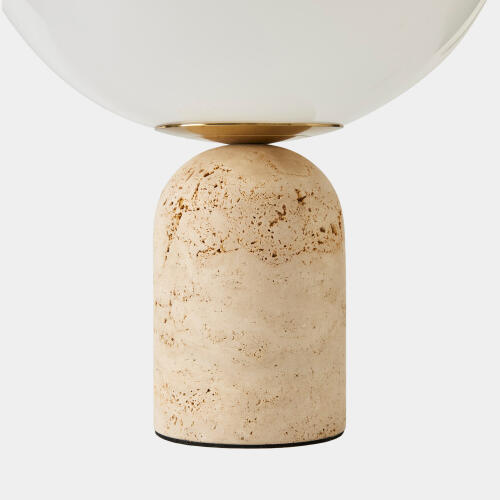 Orb Table Lamp-Travertine