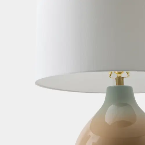 Lido Ceramic Table Lamp-Beige/Blue