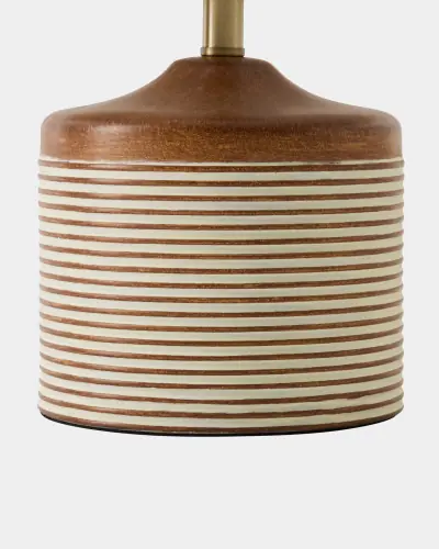 Armen Striped Ceramic Table Lamp-White Stripes