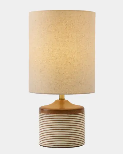 Armen Striped Ceramic Table Lamp-White Stripes