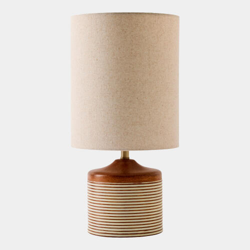 armen striped ceramic table lamp-white stripes