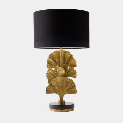 Ginkgo Leaf Lamp-Brass/Black