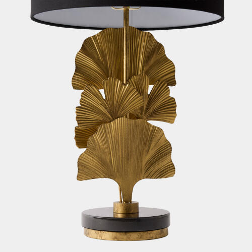 Ginkgo Leaf Lamp-Brass/Black