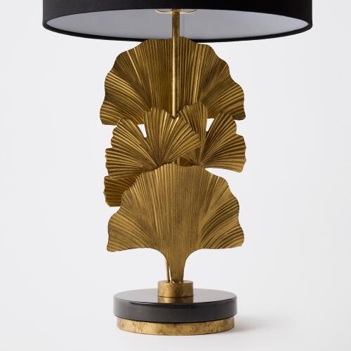 Ginkgo Leaf Lamp-Brass/Black