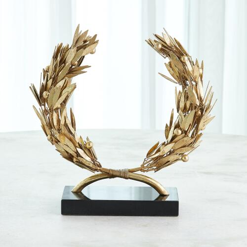 Laurel Wreath Sculpture-Gold Leaf