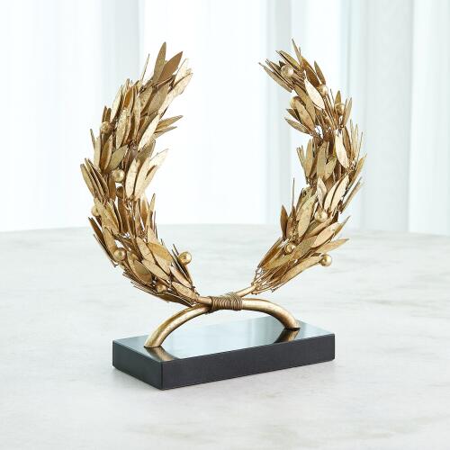 Laurel Wreath Sculpture-Gold Leaf
