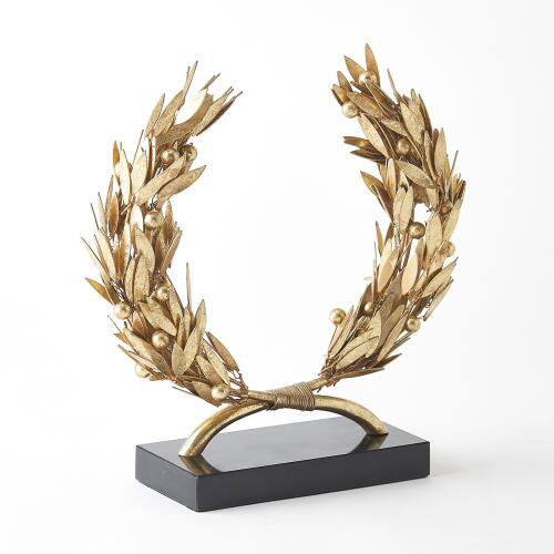Laurel Wreath Sculpture-Gold Leaf