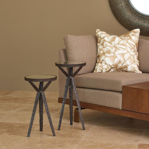 Round Drink Table-Antique Bronze