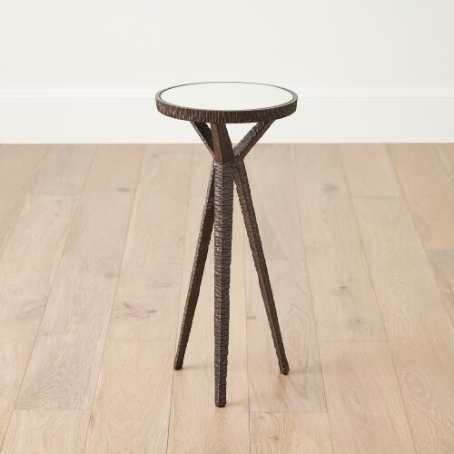 Round Drink Table-Antique Bronze