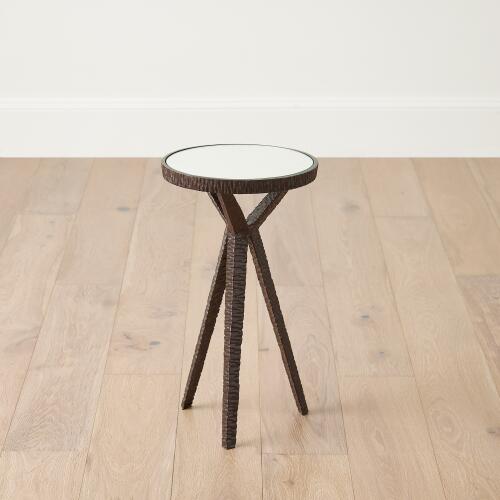 Round Drink Table-Antique Bronze