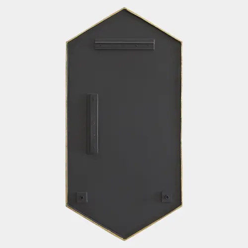 Sara Bamboo Hexagon Mirror-Gold Leaf