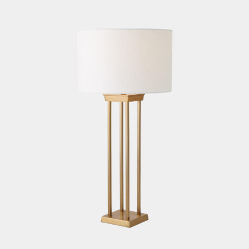 Four Pillar Table Lamp-Satin Brass