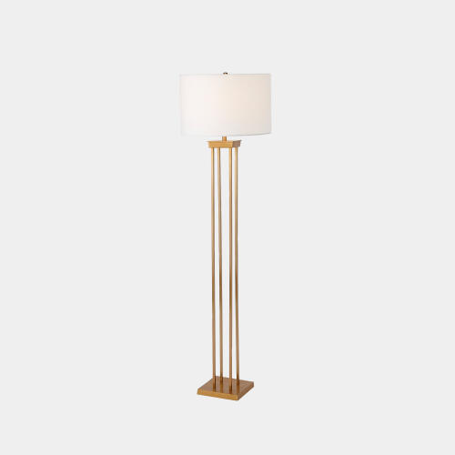 Four Pillar Floor Lamp-Satin Brass