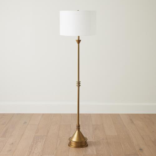 Gear Floor Lamp-Antique Brass
